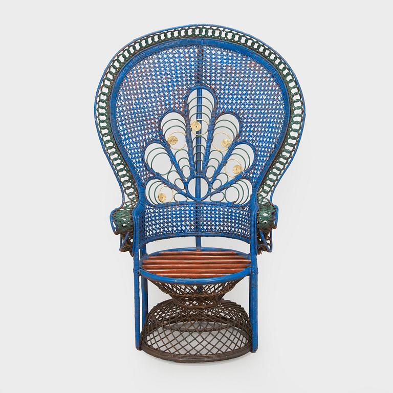 A rattan peacock chair, second half of the 20th century.