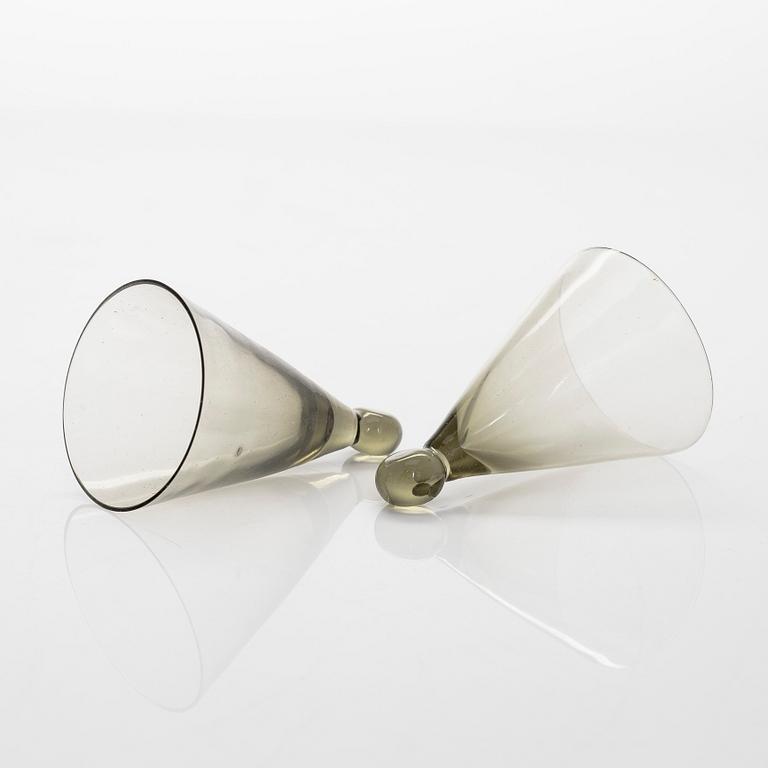 Kaj Franck, a set of six early 1950s schnapps glasses for Nuutajärvi.