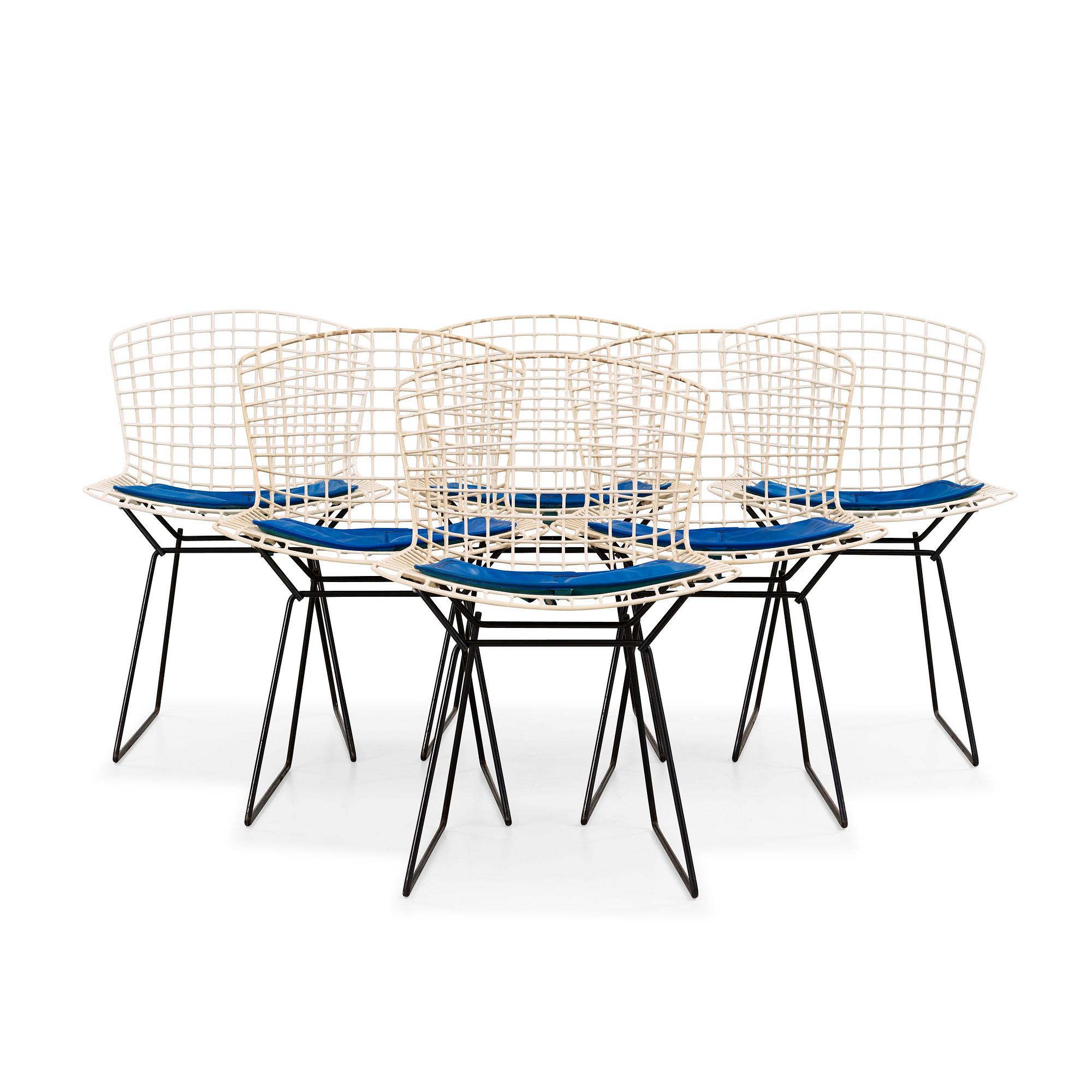 Harry Bertoia, stolar, 6 st, "Sidechair", Harry Bertoia, Knoll, 1950-60-tal.