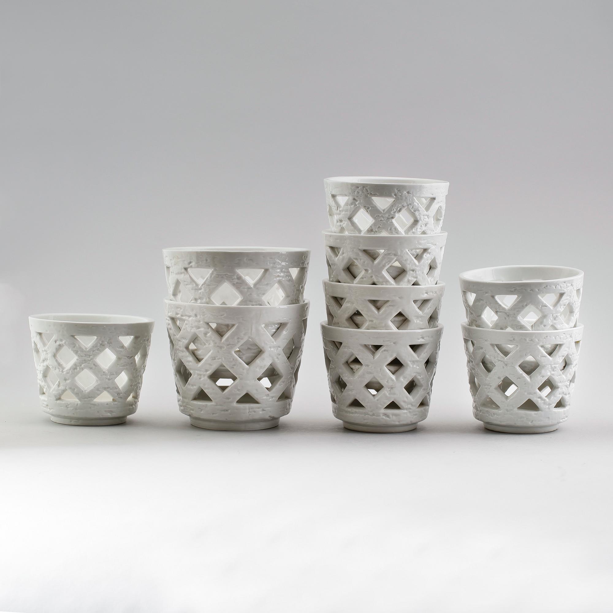 YTTERFODER, 9 st, stengods, Gunnar Nylund, Rörstrand.