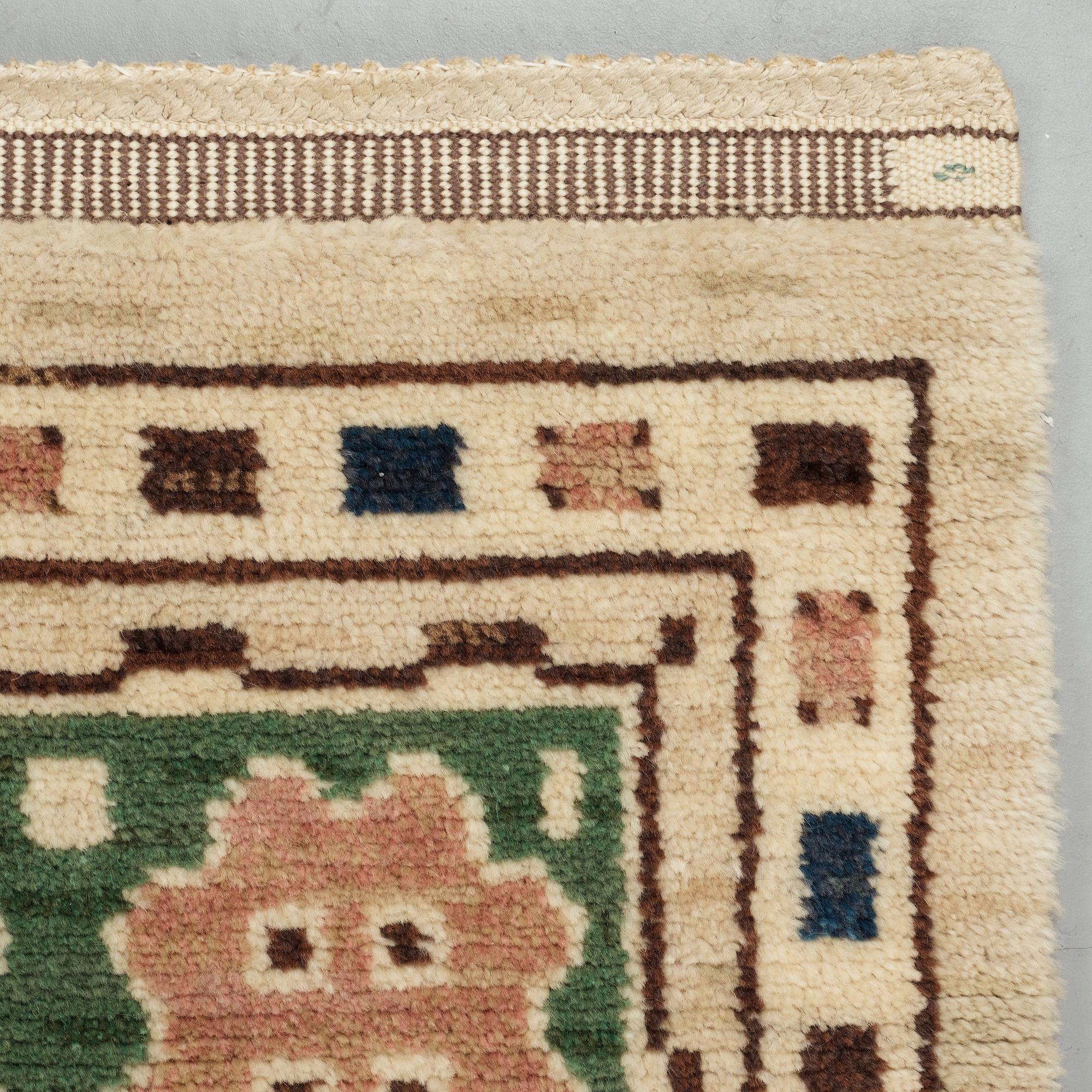 Märta Måås-Fjetterström, A CARPET, "Hästhagen", knotted pile, ca 246 x 165 cm, signed AB MMF.