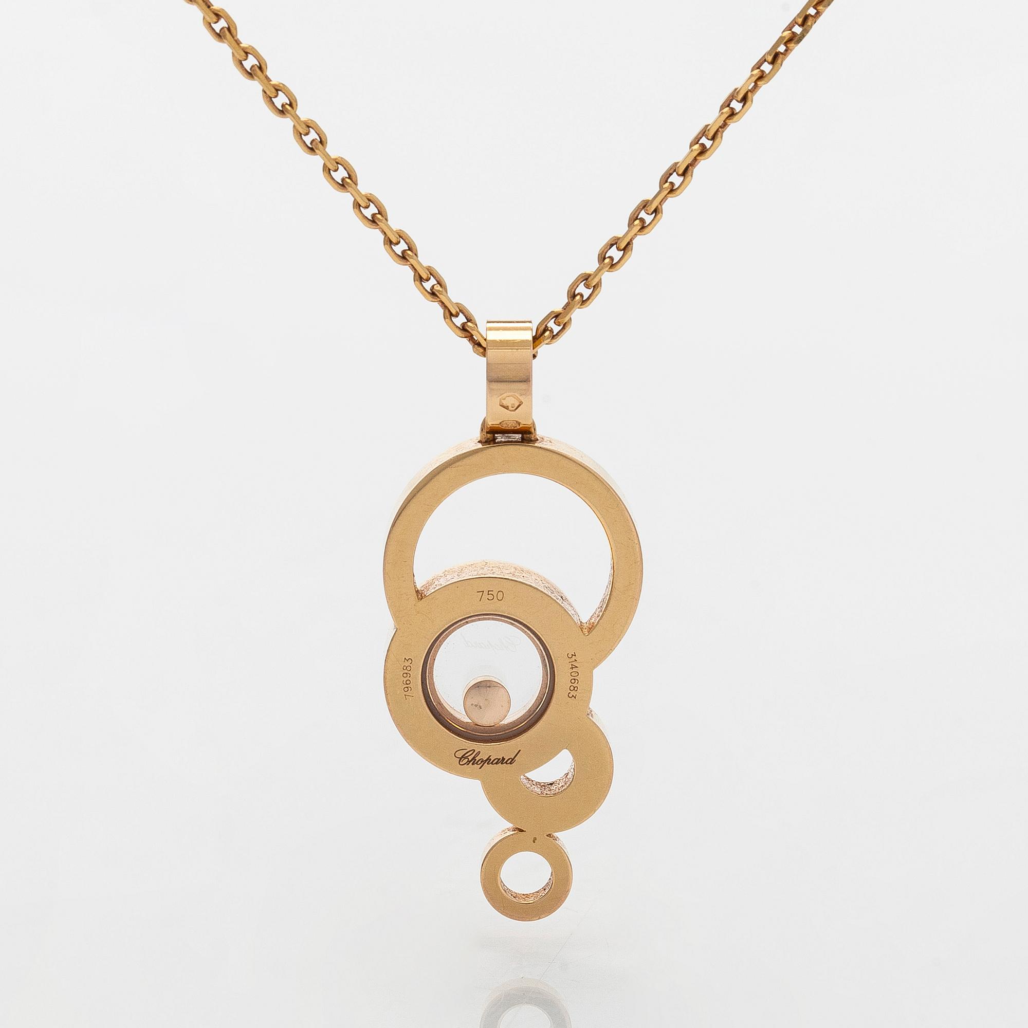 Chopard, kaulakoru riipuksella "Happy Bubbles", 18K kultaa ja timantteja.