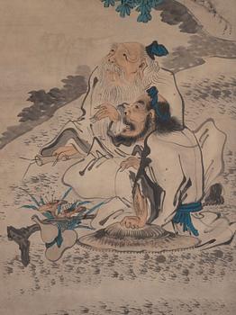 Målning, oidentifierad konstnär, akvarell och tusch på papper, Qingdynasty, 1800-tal.