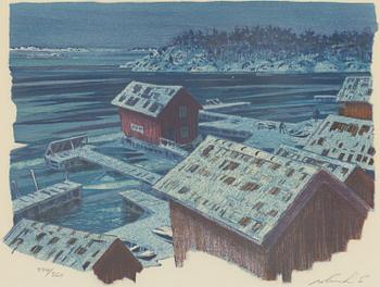 Roland Svensson, "Vinterskymning, Sandhamn".