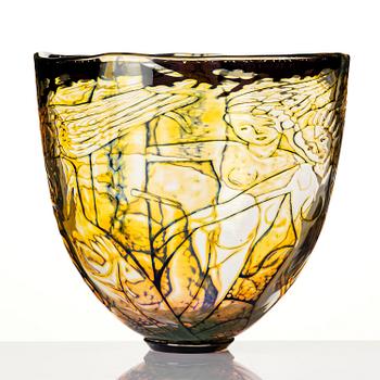 Eva Englund, a graal glass vase, Orrefors, Sweden 1980.