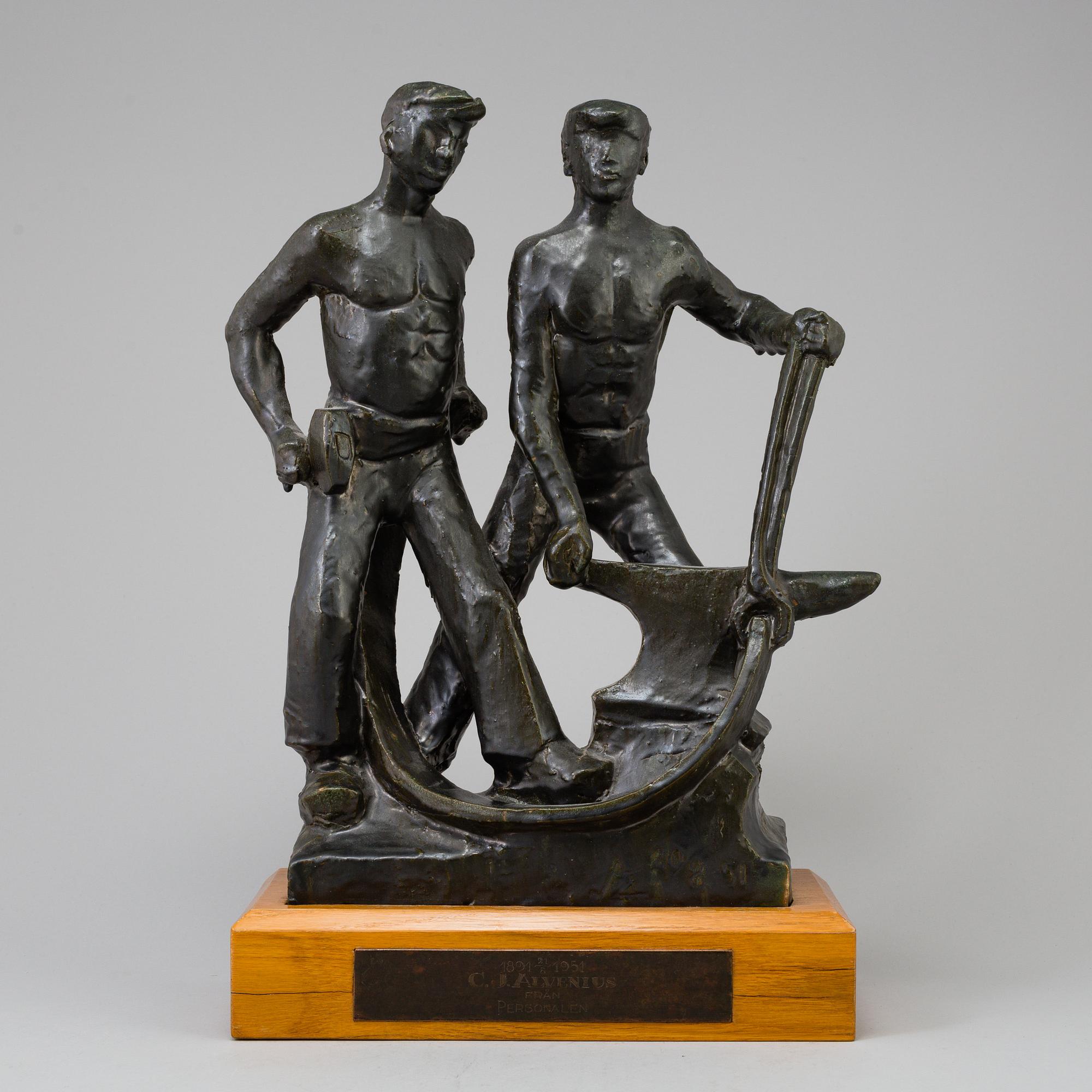 A sculpture by ALLAN EBELING in bronze, sined and dated, 20/8-31.