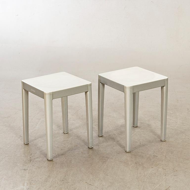 PHILIPPE STARCK, a pair of 21st century "Emeco Stool" in brushed aluminium.