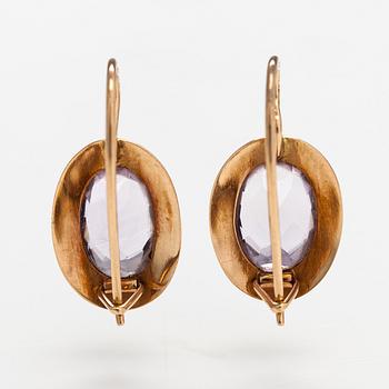 Örhängen, 14K guld och ametister.