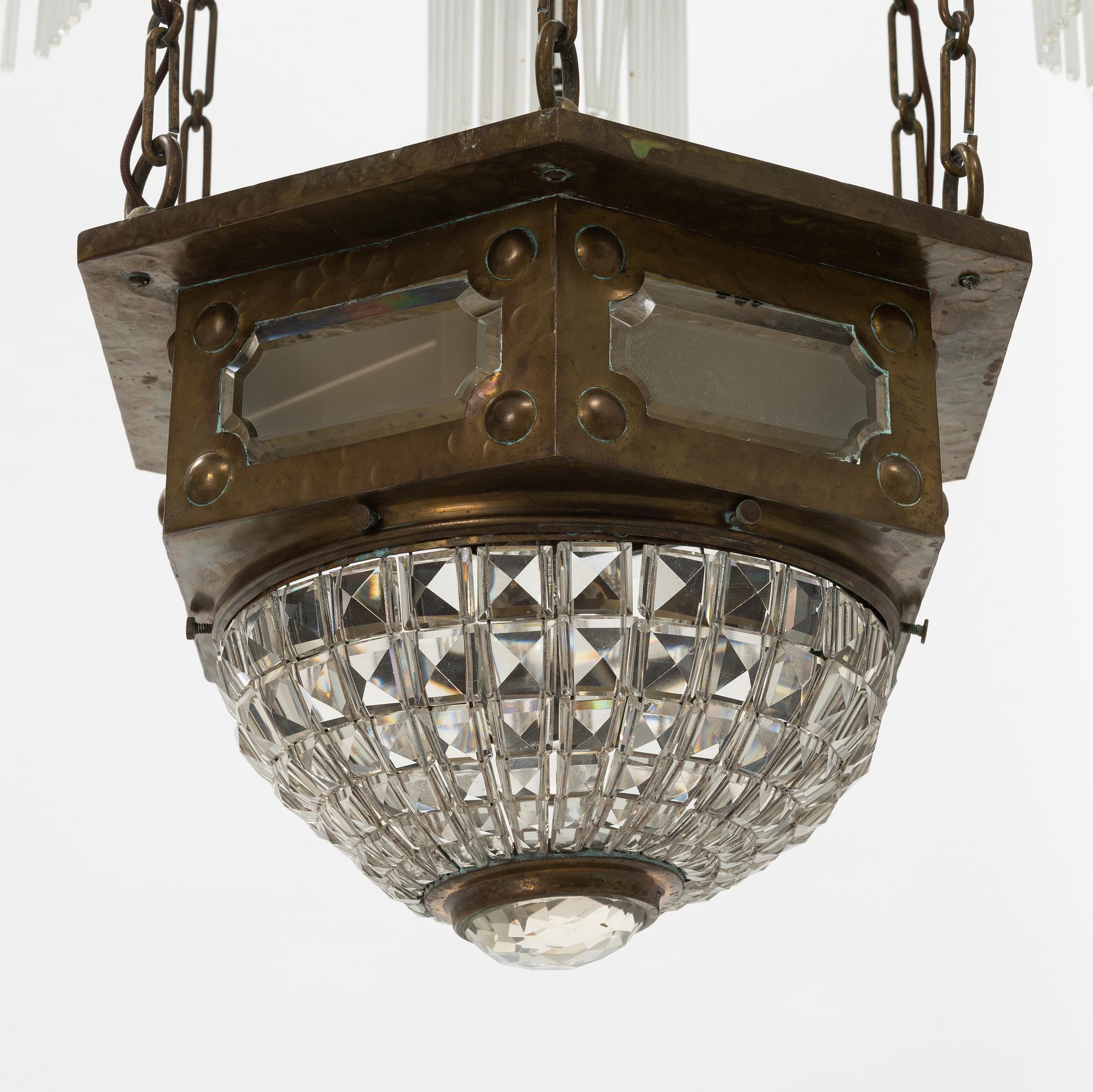 An Art Nouveau ceiling light, early 20th Century.