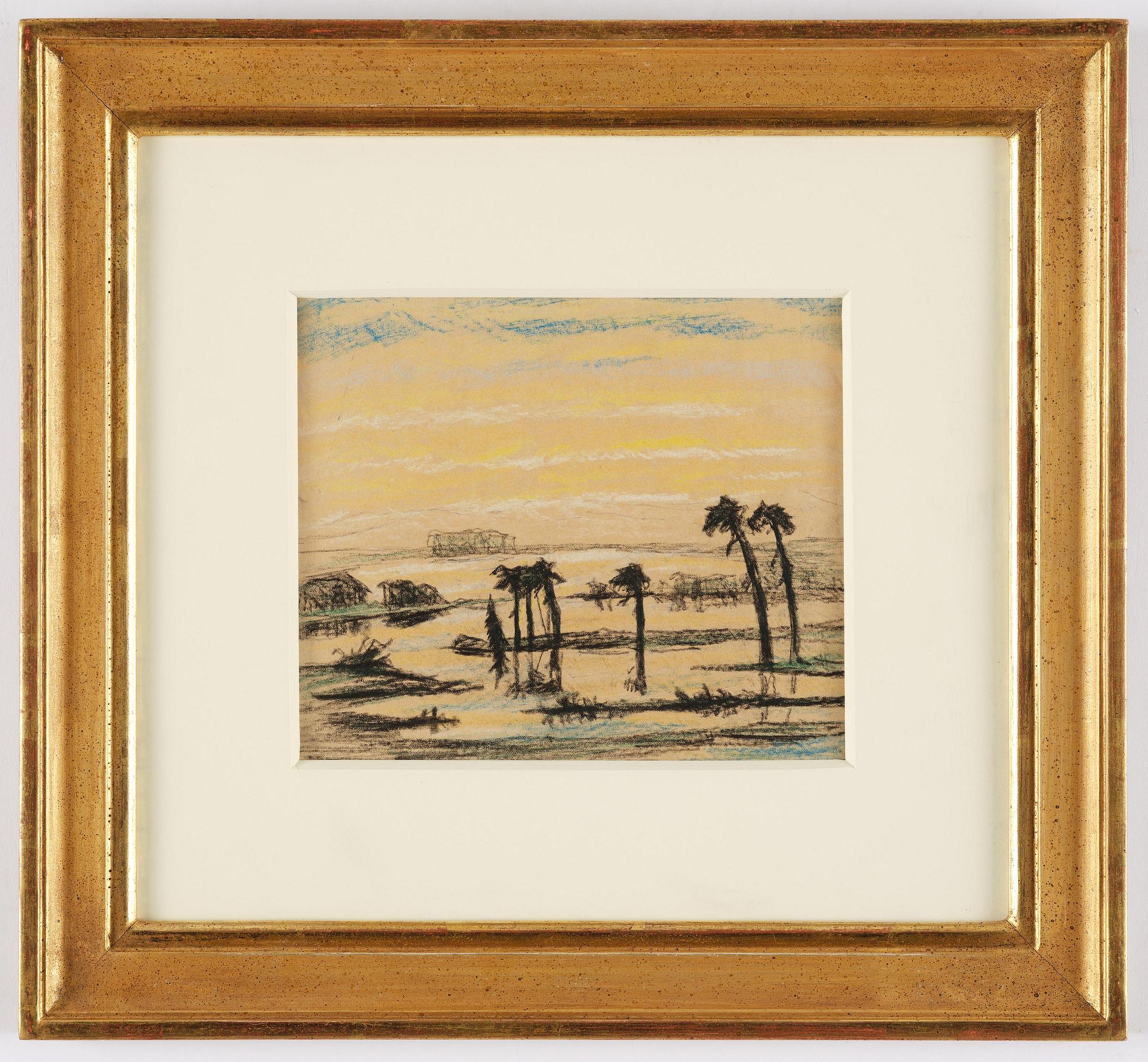 Carl Fredrik Hill, Landscape with palms and a tree.