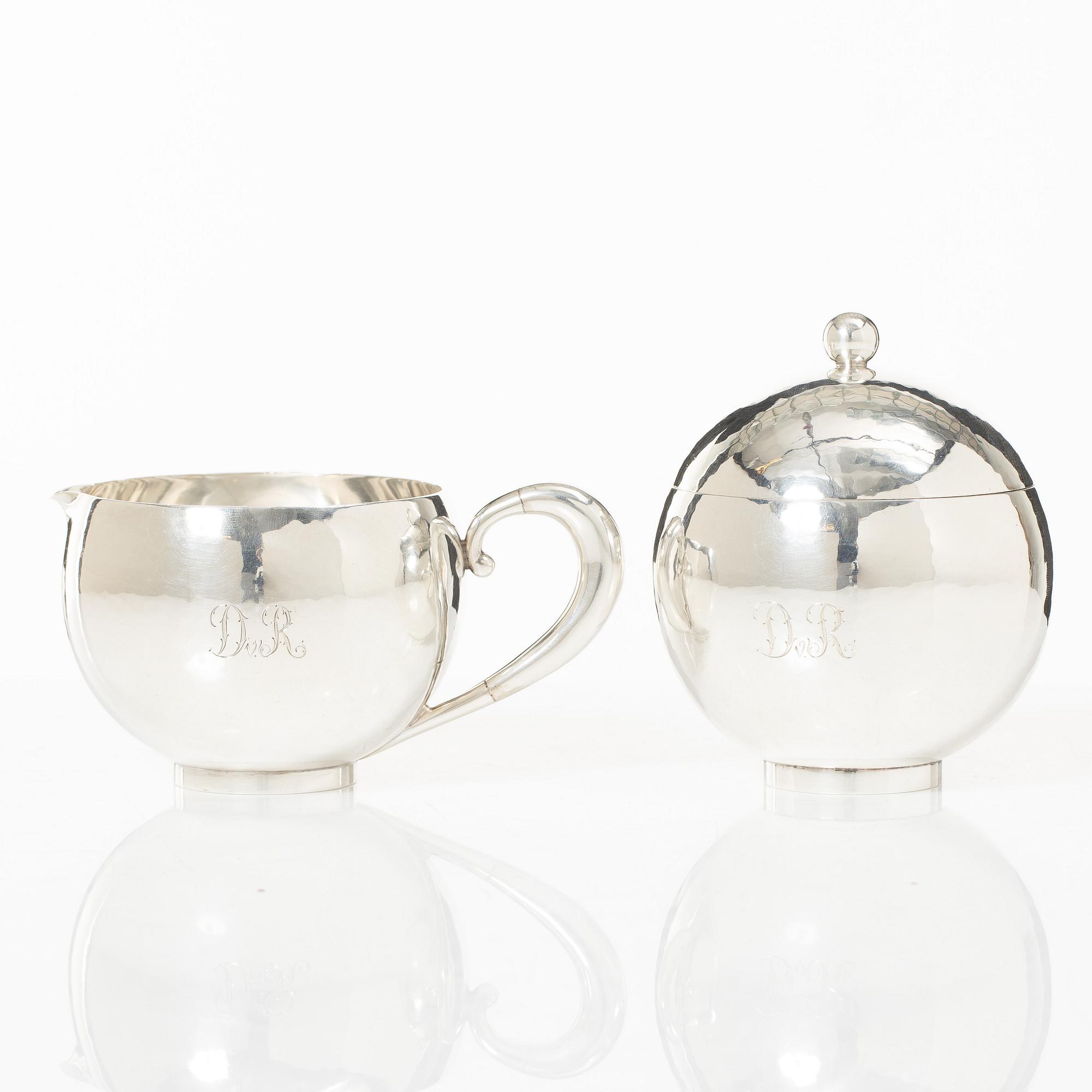 Georg Jensen, a set of four pieces tea and coffee service, sterling silver, design Johan Rohde, 533 and 787, Copenhagen.