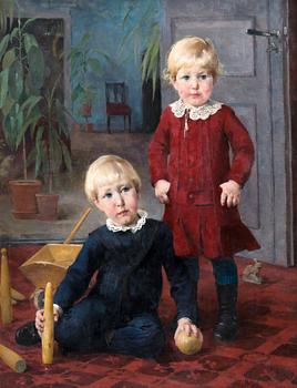 Helene Schjerfbeck, "A PORTRAIT OF TWO CHILDREN".