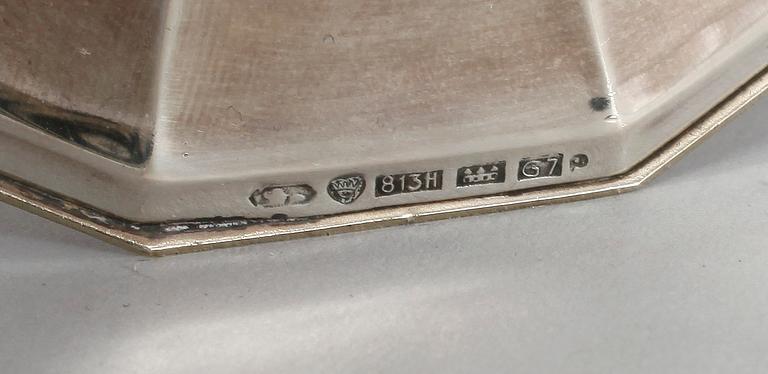 LJUSSTAKAR, ett par, silver, Finland, 1960. Totalvikt ca 468 g.