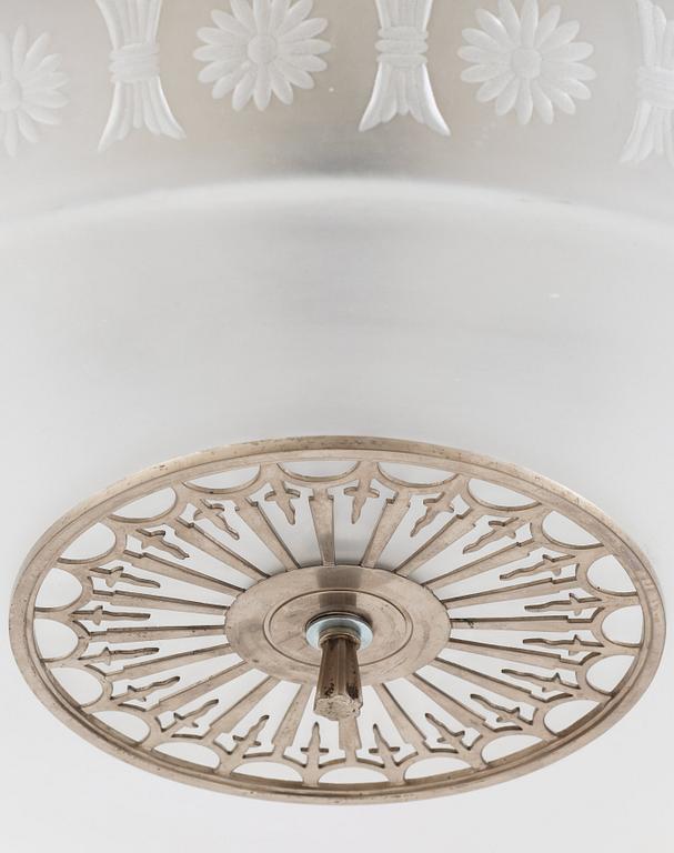 A Simon Gate chandelier, Orrefors ca 1928.