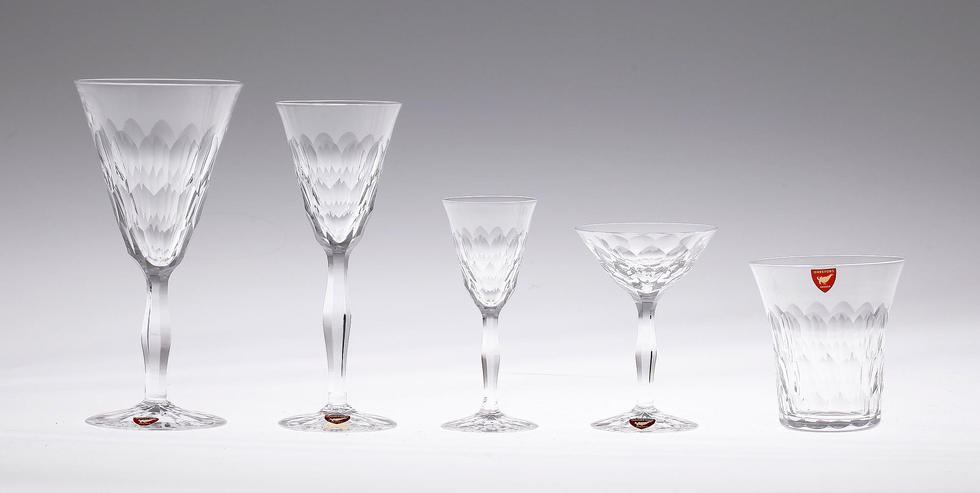 GLASSERVIS, 48 delar, "Gate", Simon Gate, Orrefors.