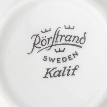 Koppar med fat, 11 st, porslin, "Kalif", Rörstrand.
