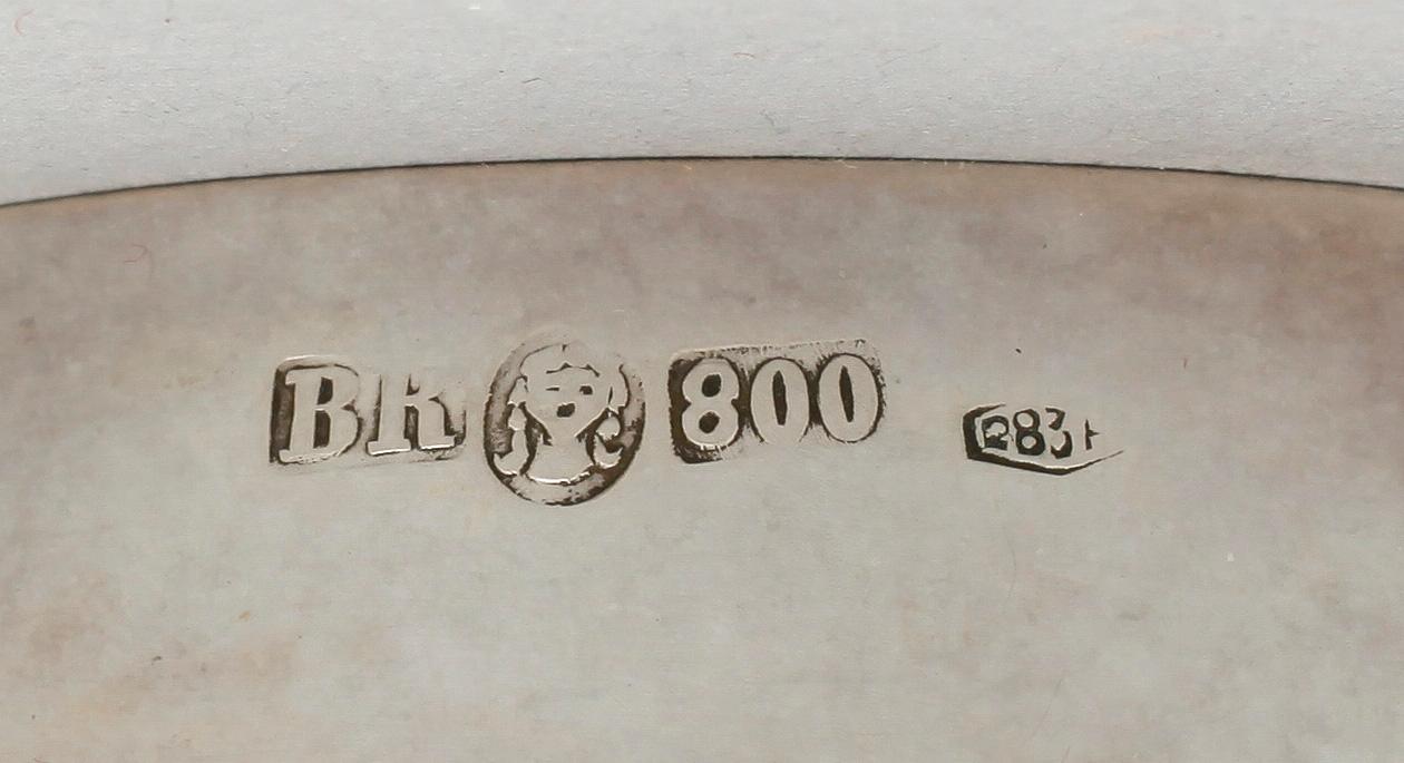 BÄGARE, 6 st, silver, Tyskland, 1900-tal. Totalvikt 825 gram.