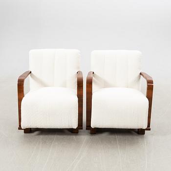Armchairs, a pair, Art Deco, first half of the 20th century.