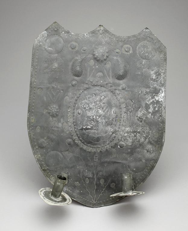 LJUSPLÅT, plåt, barockstil, sent 1800-tal.