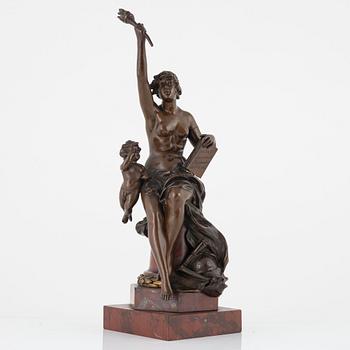 Unknown artist 19th century, sculpture, bronze, height 30 cm (including stone base 32 cm).