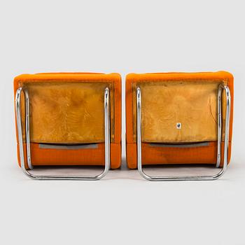 Esko Pajamies, a pair of 1970's 'Contra' easy chairs for Asko, Finland.