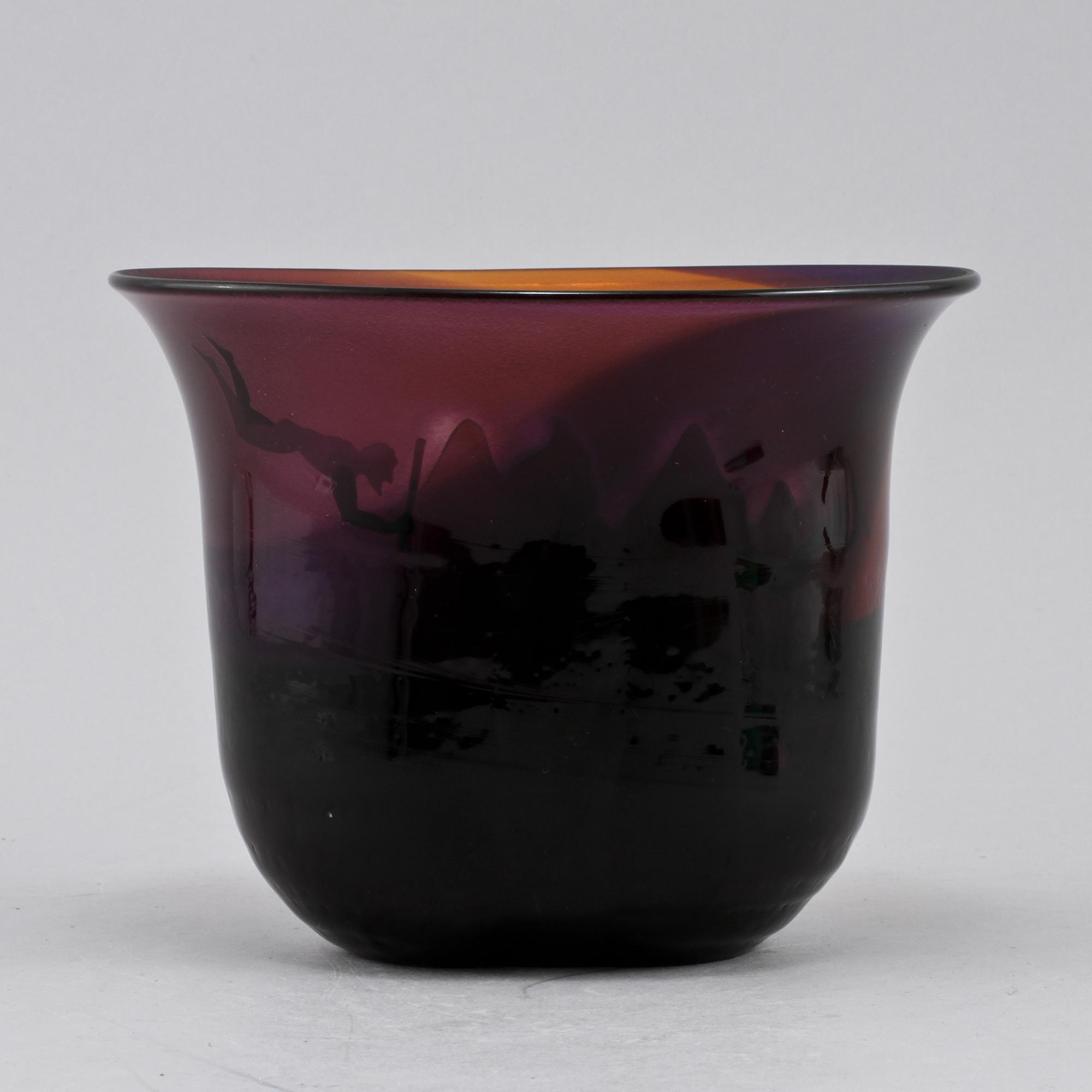BERTIL VALLIEN, vas, glas, unique, Kosta Boda, signerad.