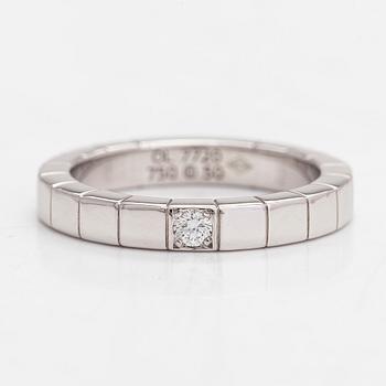 Cartier, an 18K white gold 'Lanières' ring with a diamond, ca. 0.04 ct.