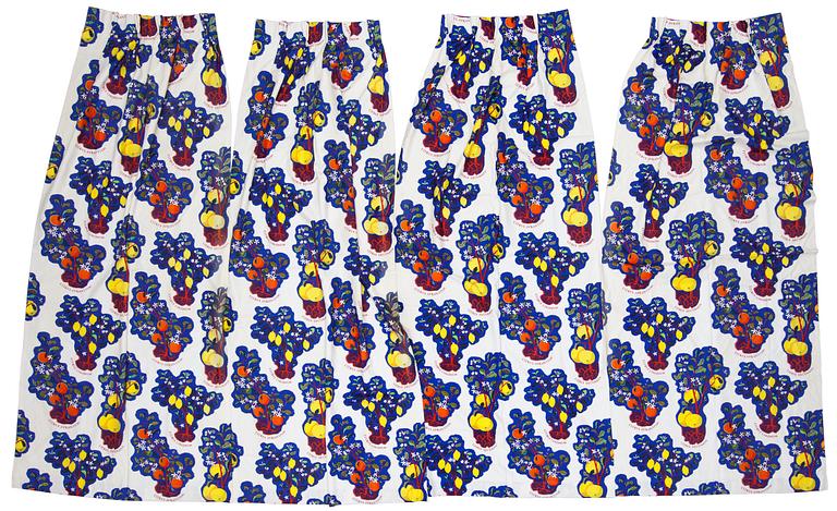 A set of four Josef Frank linnen curtains, Svenskt Tenn.