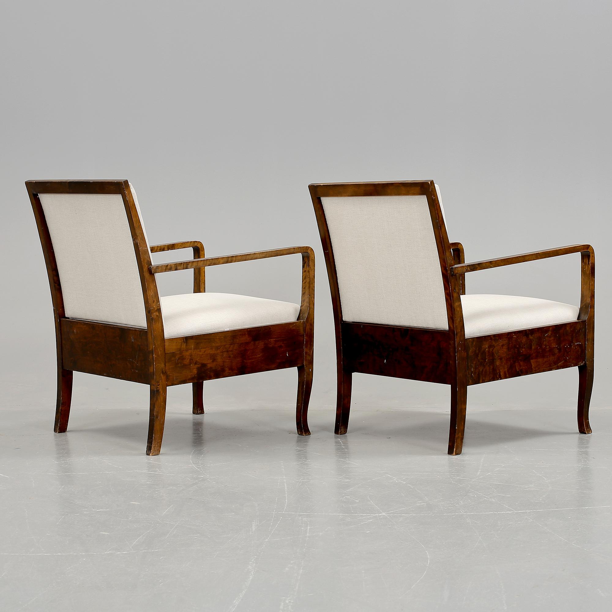 FÅTÖLJER, ett par, art deco, 192/30-tal.