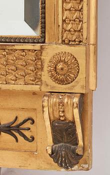 An Empire mirror with console table, attributed to N Frisk (Stockholm 1805-24).