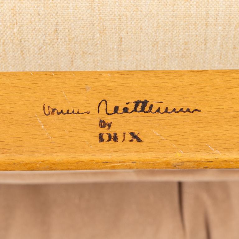 Bruno Mathsson, fåtöljer, ett par, med en fotpall, "Pernilla", DUX.