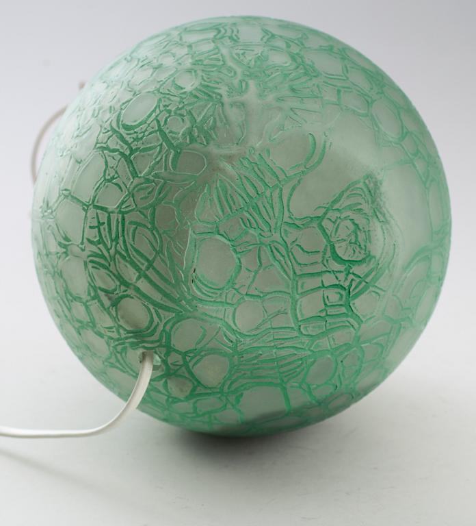BORDSLAMPA, glas, 1900-talets mitt.