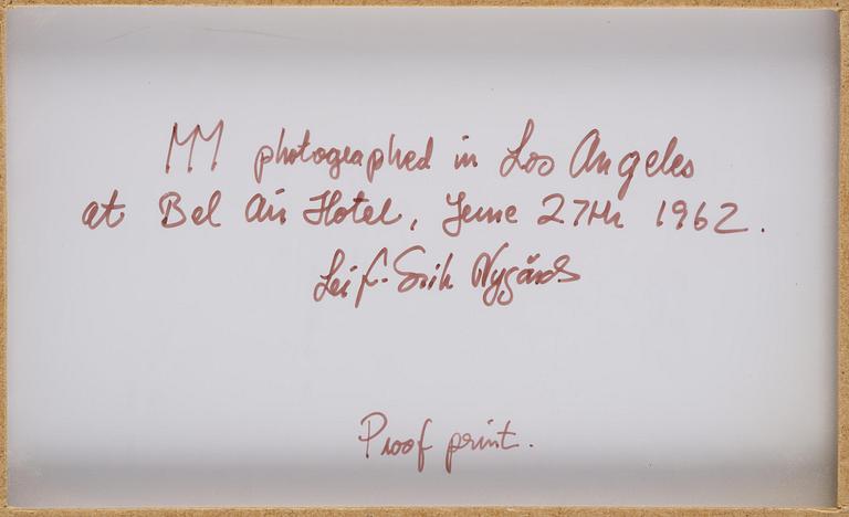 Leif-Erik Nygårds, "Marilyn Monroe photographed in Los Angeles at Bel Air Hotel, June 27th 1962".