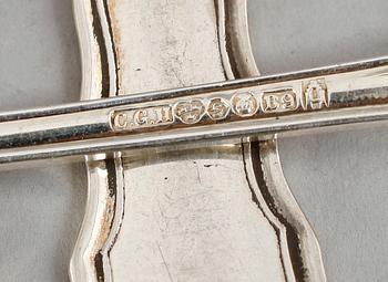 BORDSGAFFLAR, 16 st, silver, CG Hallberg, bl a 1952. Vikt ca 658 gram.