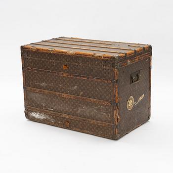 Louis Vuitton, a monogram canvas trunk from around year 1900.