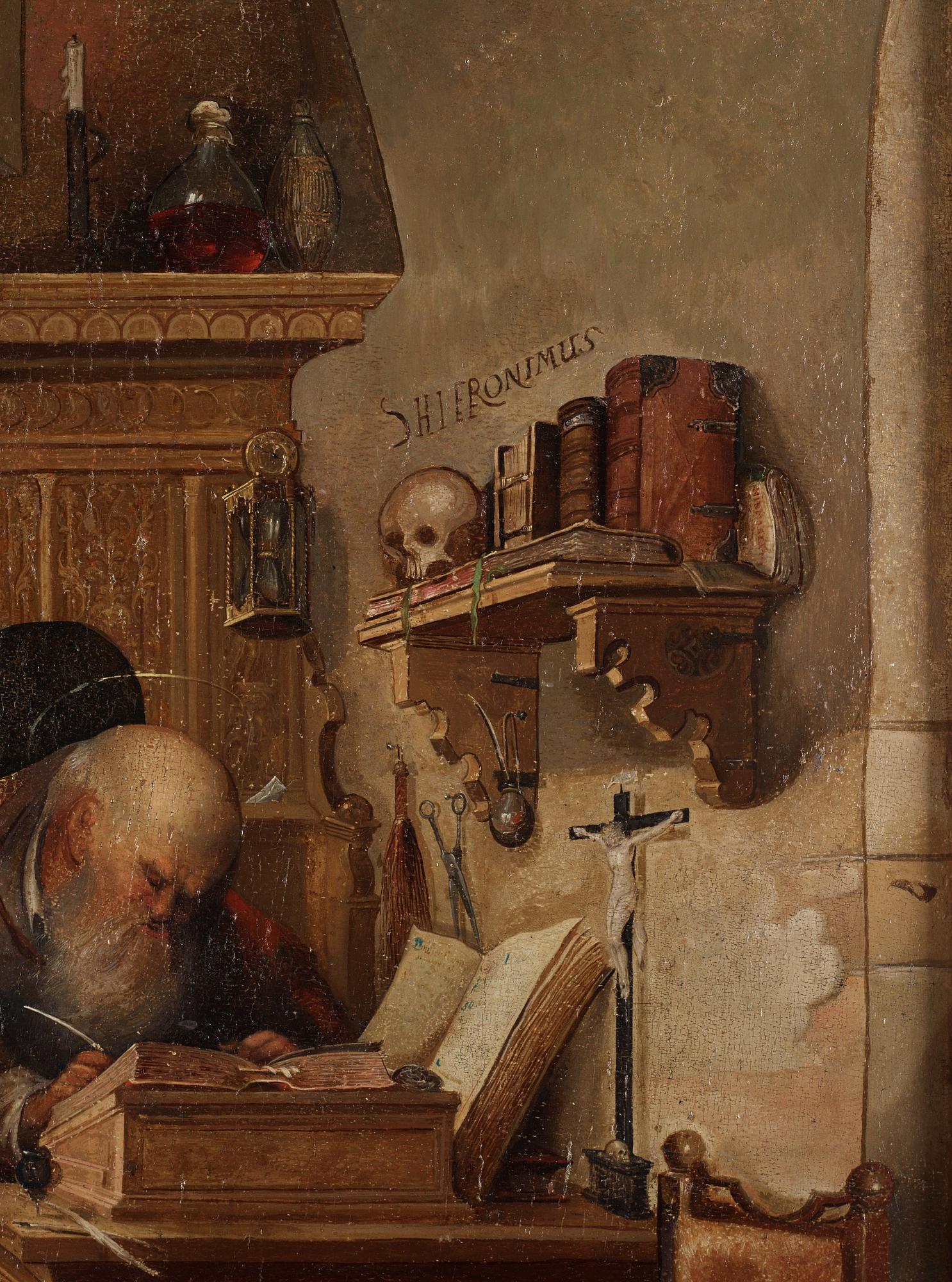 FLEMISH SCHOOL, 17th Century, Saint Jerome in his chamber.