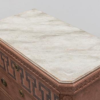 A pair of Gustavian style painted chest of drawers.