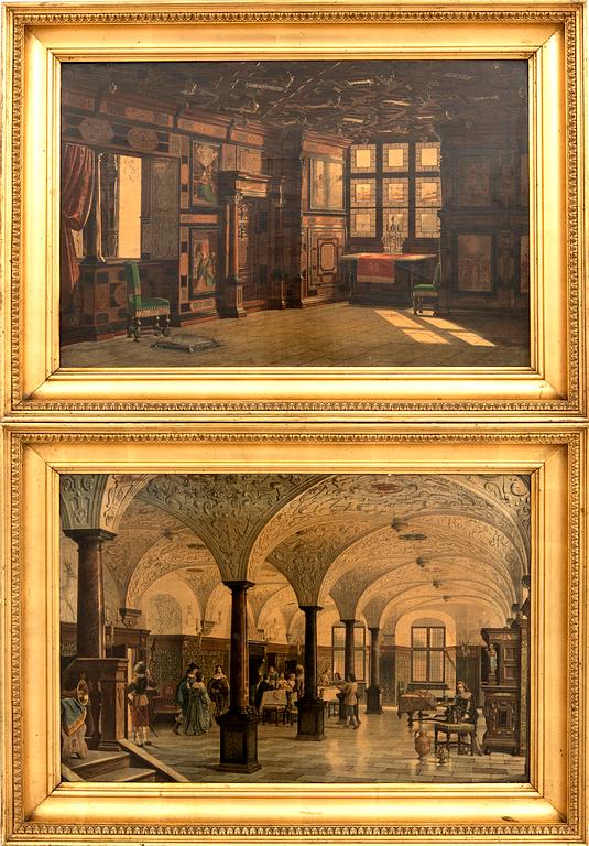 Decorative Paintings, 2 pcs, circa 1900.