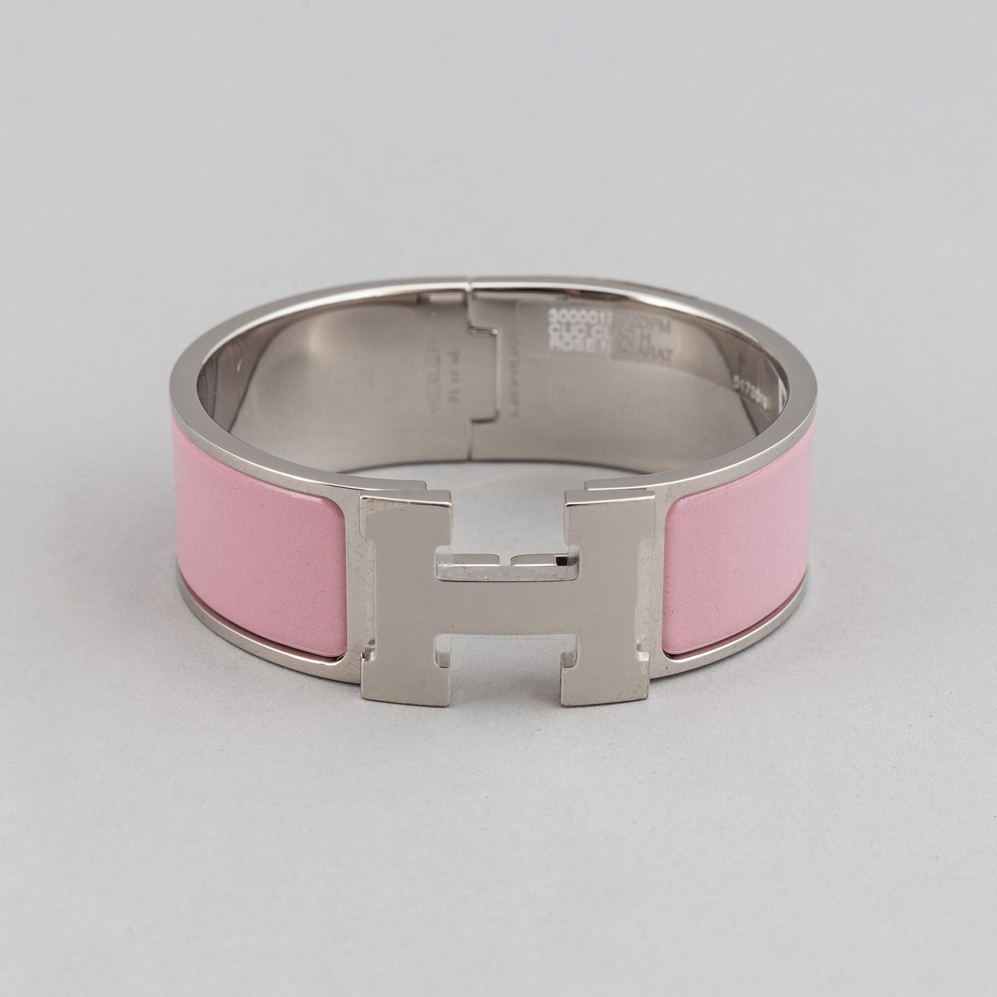 Hermès, armband, "Clic Clac H, Rose/Nacarat Silver".