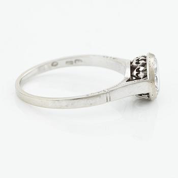 Ring 14K vitguld med äldre briljantslipad diamant, 1.42 ct.