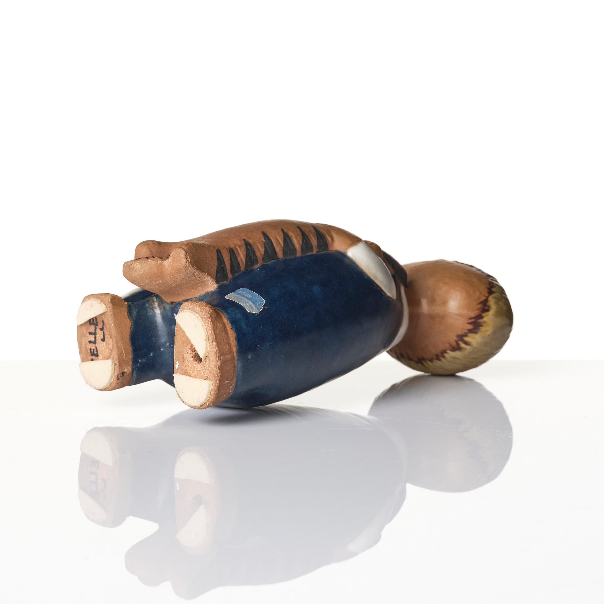 Lisa Larson, figurines 2 pcs, stoneware, polar bear from the Skansen series, and Pelle from Larson's children.