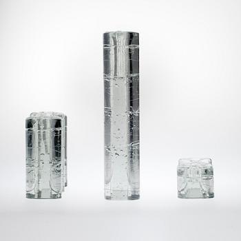 Timo Sarpaneva, GLASSKULPTUR, LJUSSTAKAR, 3 ST.