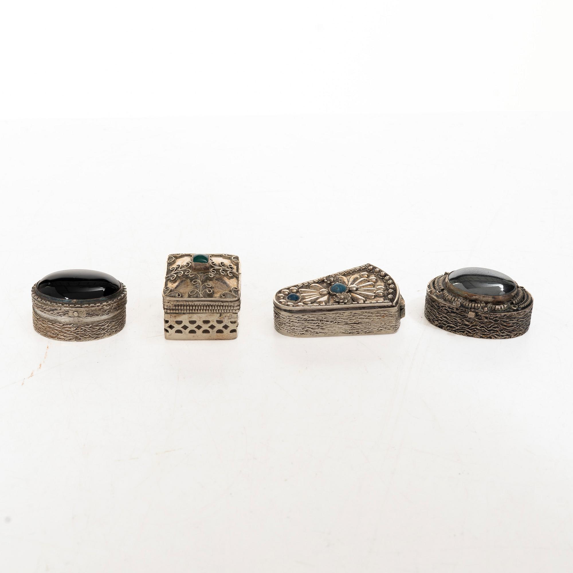Boxes, 12 pcs, silver, 20th century, including Mexico.