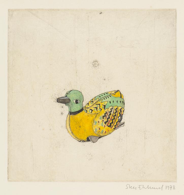 STEN EKLUND, etching with watercolour, signed and dated 1978.