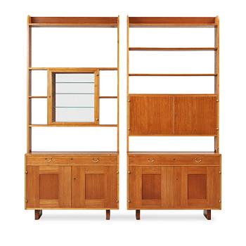442. A set of two sections of Josef Frank mahogany book cases, Svenskt Tenn, model 2112.