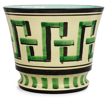 An Ewald Dahlskog faiance flowerpot, Bo Fajans/ Gefle, Sweden 1930's.