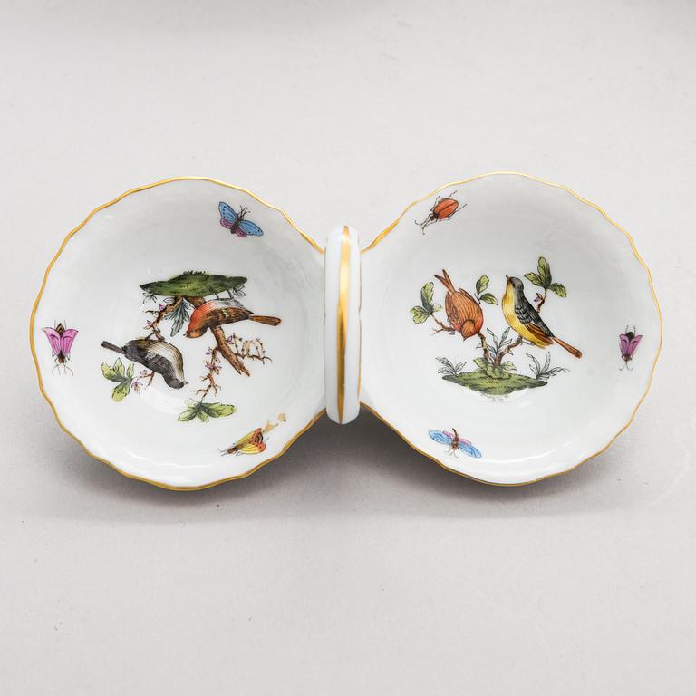 A 14-piece set of Herend 'Rotchild Bird' porcelain tableware, Hungary 1970s-1980s.