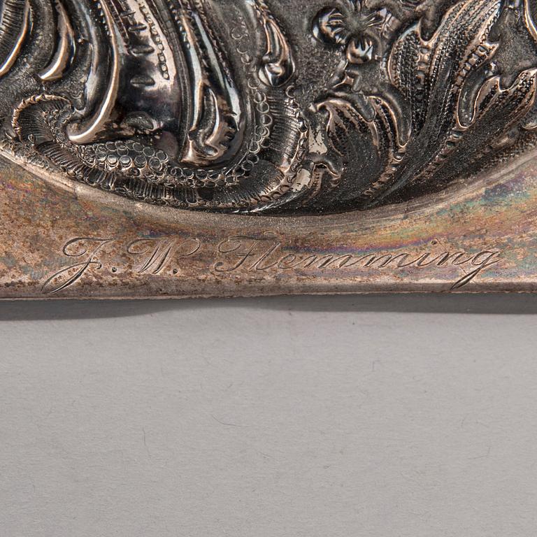 KANDELABRAR, ett par, silver, Karol Filip Malcz, Warszawa, 1864. Totalvikt 1112 g.