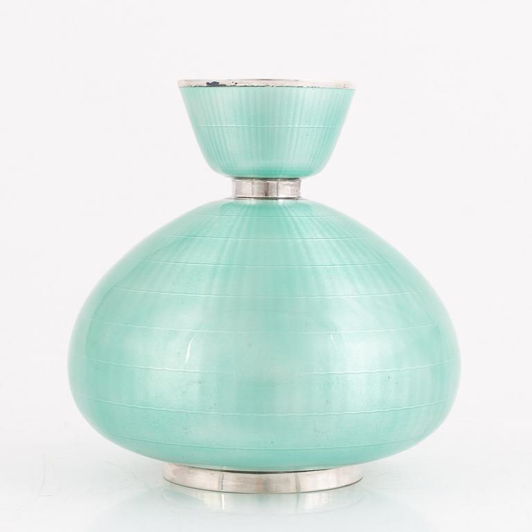 David-Andersen, a Sterling Silver and Enamel Vase, model 4033, Norway.