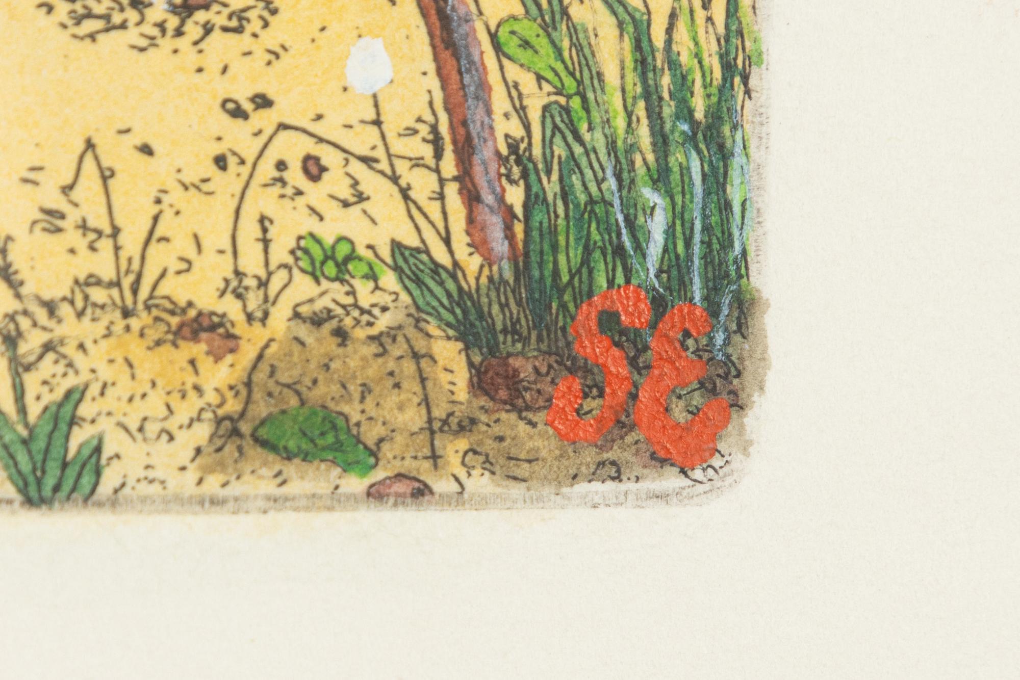 Sten Eklund, "Översiktsbild av den ditintills rådande vegetationstypen". Ur "Kullahusets hemlighet". Boken medföljer.